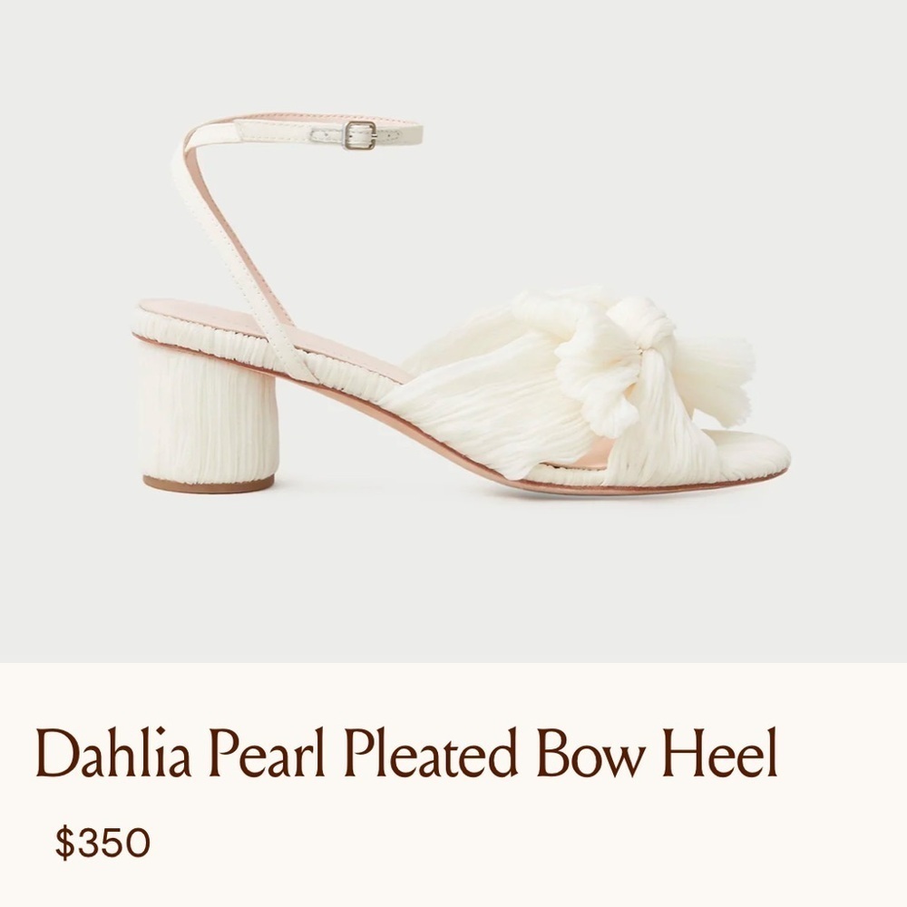 Loeffler Randall Dahlia Pearl Pleated Bow Heel Size 8 NEW - Picture 2 of 15